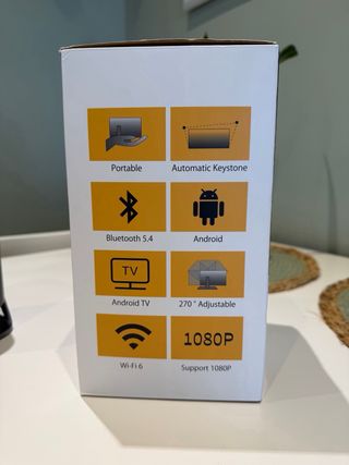Proyector Portátil WiFi 6 Bluetooth 5.4 Gris