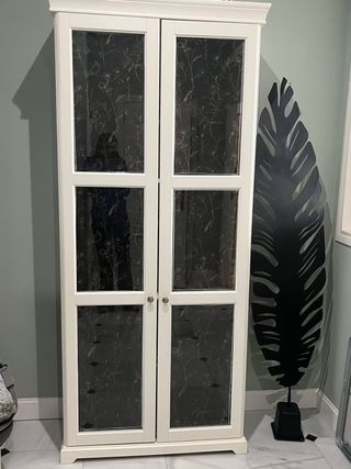 Vitrina Alacena Blanca con Puertas de Cristal