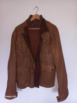 Chaqueta Zara Piel Marrón Talla M