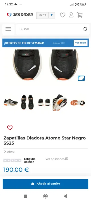 Diadora Bambas Running Negro Naranja