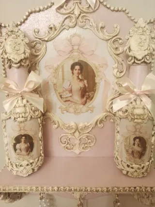 Expositor Rosa con 2 Frasquitos