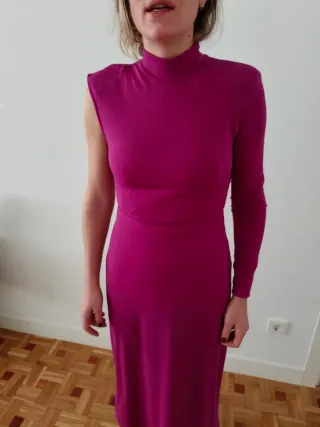 Vestido asimétrico buganvilla una manga