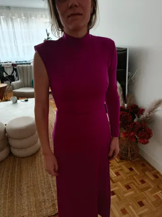 Vestido asimétrico buganvilla una manga