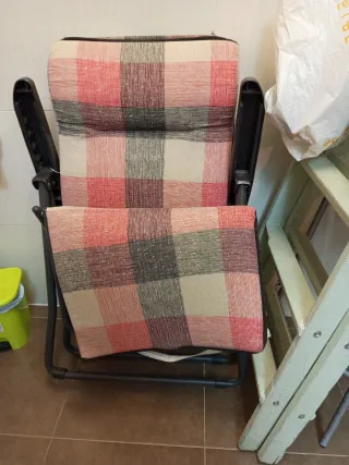 Tumbona plegable tela y metal