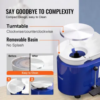 Tornio per Ceramica Argilla con Pedale 350W 28cm