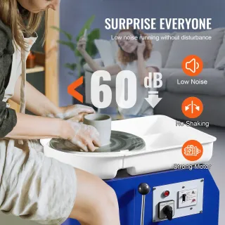 Tornio per Ceramica Argilla con Pedale 350W 28cm