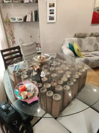 Mesa de centro Becara bambú y cristal