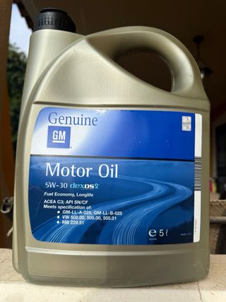 2 Bidones Aceite Coche 5W-30 GM dexos2