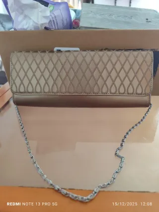 Bolso de mano mujer beige y marrón