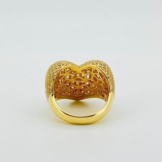 ANILLO CORAZON CON CIRCONITAS. Oro 18