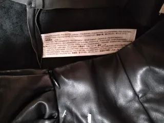 Falda polipiel negra Mango Talla S