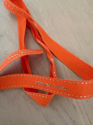 Nastro Hermès Paris Arancione in tessuto cm 42
