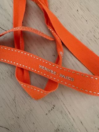 Nastro Hermès Paris Arancione in tessuto cm 42
