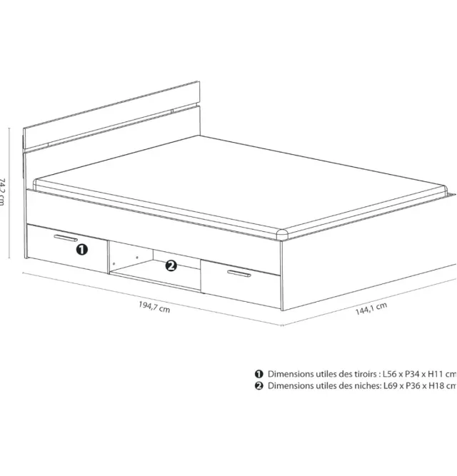 Cama modelo Michigan de Demeyere en color blanco.