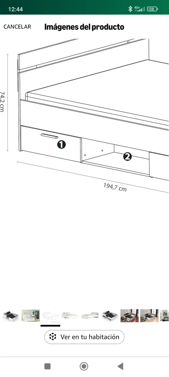 Cama modelo Michigan de Demeyere en color blanco.