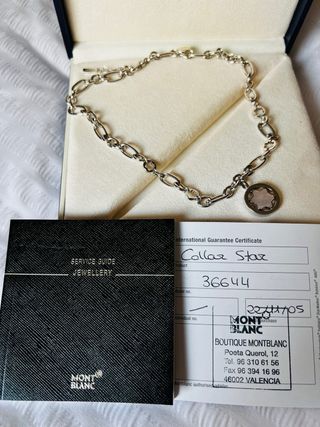 COLLAR MONTBLANC STAR PLATA Y NÁCAR