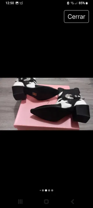 Botines Alma en Pena Cowboy Negro/Blanco