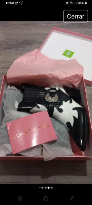 Botines Alma en Pena Cowboy Negro/Blanco