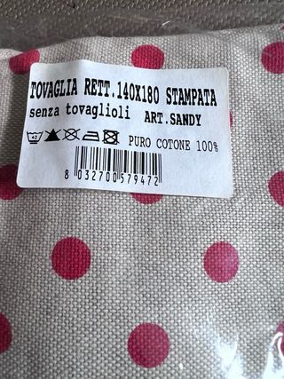 Tovaglia Rettangolare Pois Rossi 140x180