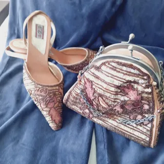 Zapatos de fiesta oro viejo talla 38, impecable