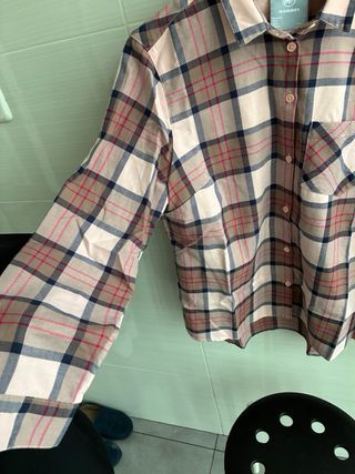 Camisa cuadros MAMMUT beige y rosa SOLO ENVÍO