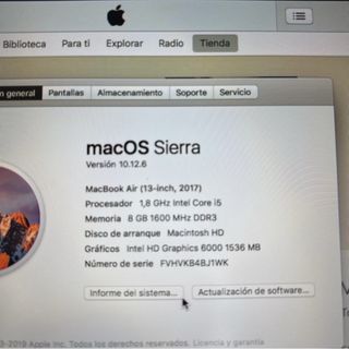 Portátil Apple MacBook Air Plata