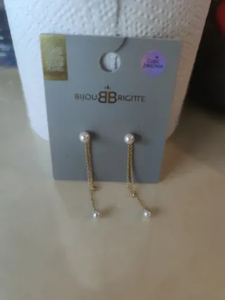 Pendientes Bijou Brigitte Perlas y Circonitas
