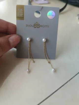 Pendientes Bijou Brigitte Perlas y Circonitas