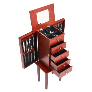 Mobiletto Cassettiera Portagioielli Legno Specchio