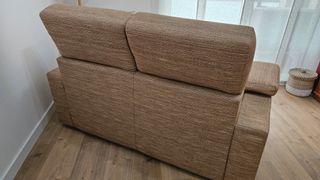 Sofá 2 plazas beige/marrón 1.5m