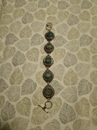 Bracciale Argento con Pietre Verdi