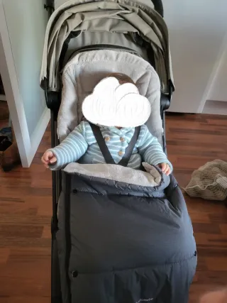 Saco invierno cochecito bebé gris