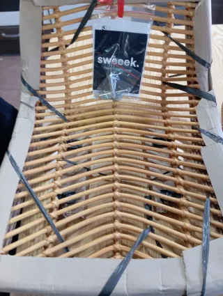 Pack 2 Taburetes Altos Ratán y Metal