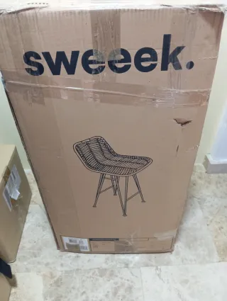 Pack 2 Taburetes Altos Ratán y Metal