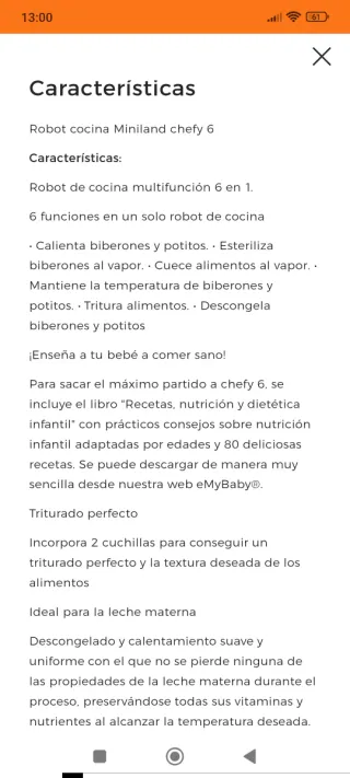 Robot Cocina Miniland Chefy 6 Precio nuevo 120€.