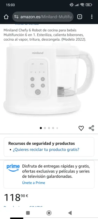Robot Cocina Miniland Chefy 6 Precio nuevo 120€.