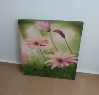 Cuadro Flores Rosas y Verdes