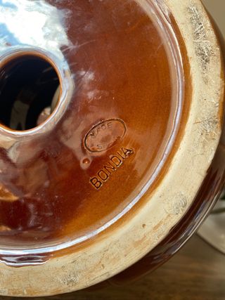 Lámpara cerámica Manises vintage marrón