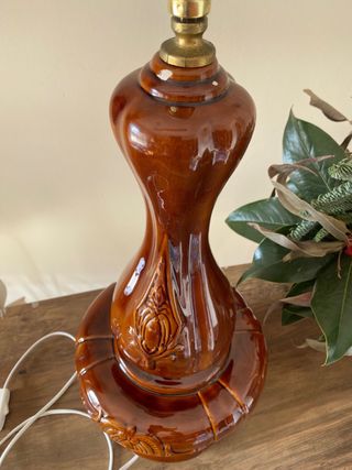 Lámpara cerámica Manises vintage marrón