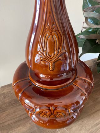 Lámpara cerámica Manises vintage marrón