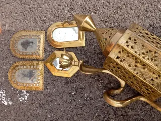 Lote Decoración Marroquí: Portavelas y Lámpara