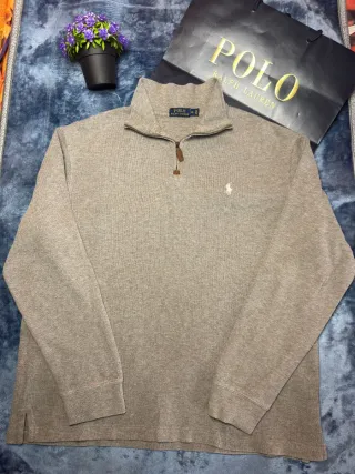 Jersey Polo Ralph Lauren 1/4 Zip Beige XL