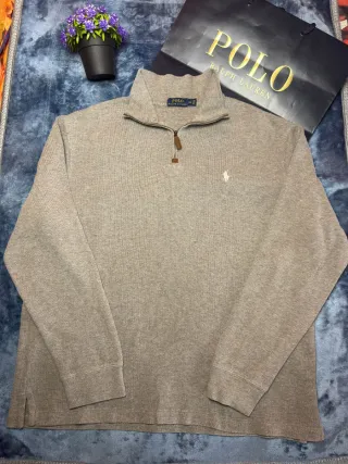 Jersey Polo Ralph Lauren 1/4 Zip Beige XL