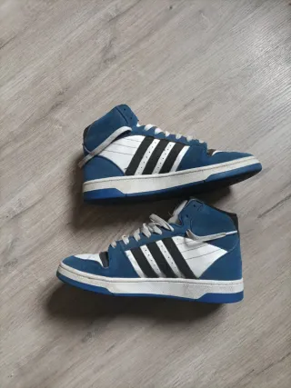 Zapatillas Adidas Altas Azul y Blanco