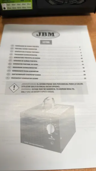 Generador Ozono Portátil JBM 67W