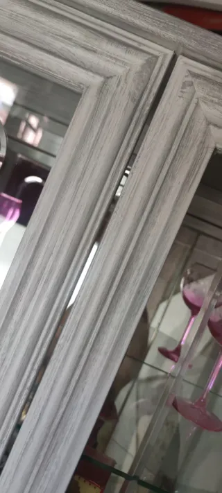 Vitrina Vintage Única Madera y Cristal