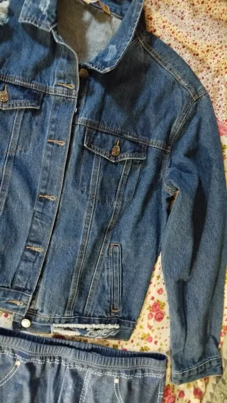 Cazadora vaquera T L + 2 leggings