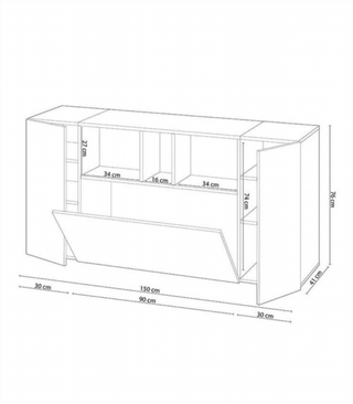 Aparador Buffet 3 Puertas. Cemento/Blanco Artik