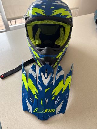 Casco Moto Niño Azul y Verde