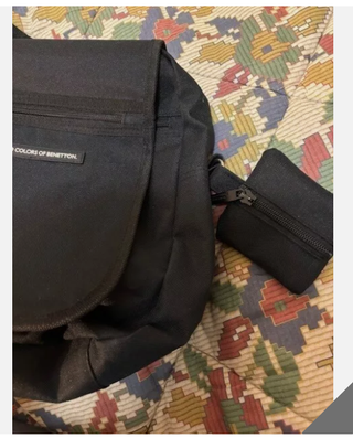 Borsa a tracolla uomo Benetton nera